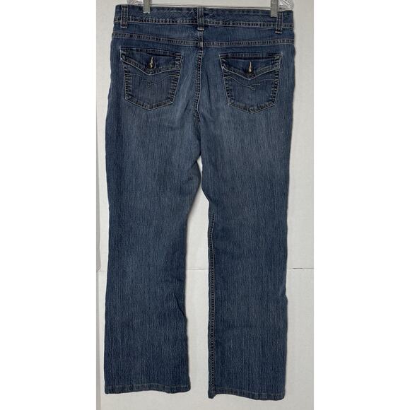 Nine West Women’s Jeans Sz 14 Blue Denim Straight Leg Mid Rise Double Button - Picture 6 of 9